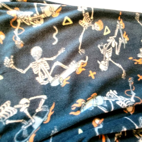 Fleece Pajama Jogger Pants Green Skeleton Skateboarding Boys XL 18-20 JJ2077 - Picture 5 of 8